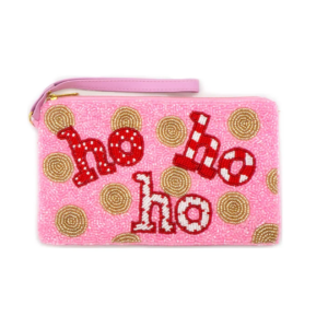 Pink "Ho Ho Ho" Holiday Wristlet