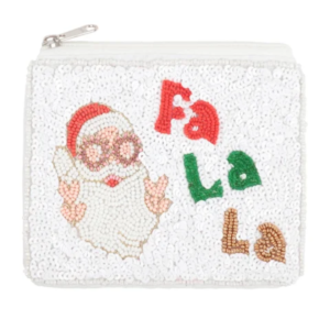 Fa La La Santa Beaded Pouch