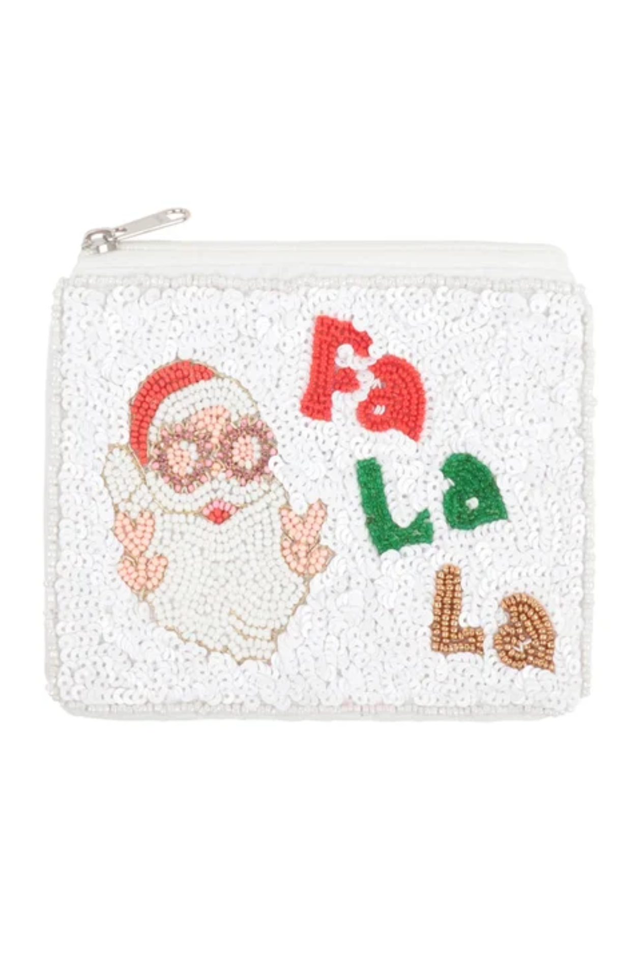 Fa La La Santa Beaded Pouch