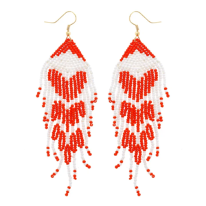 Heart Cascade Fringe Earrings