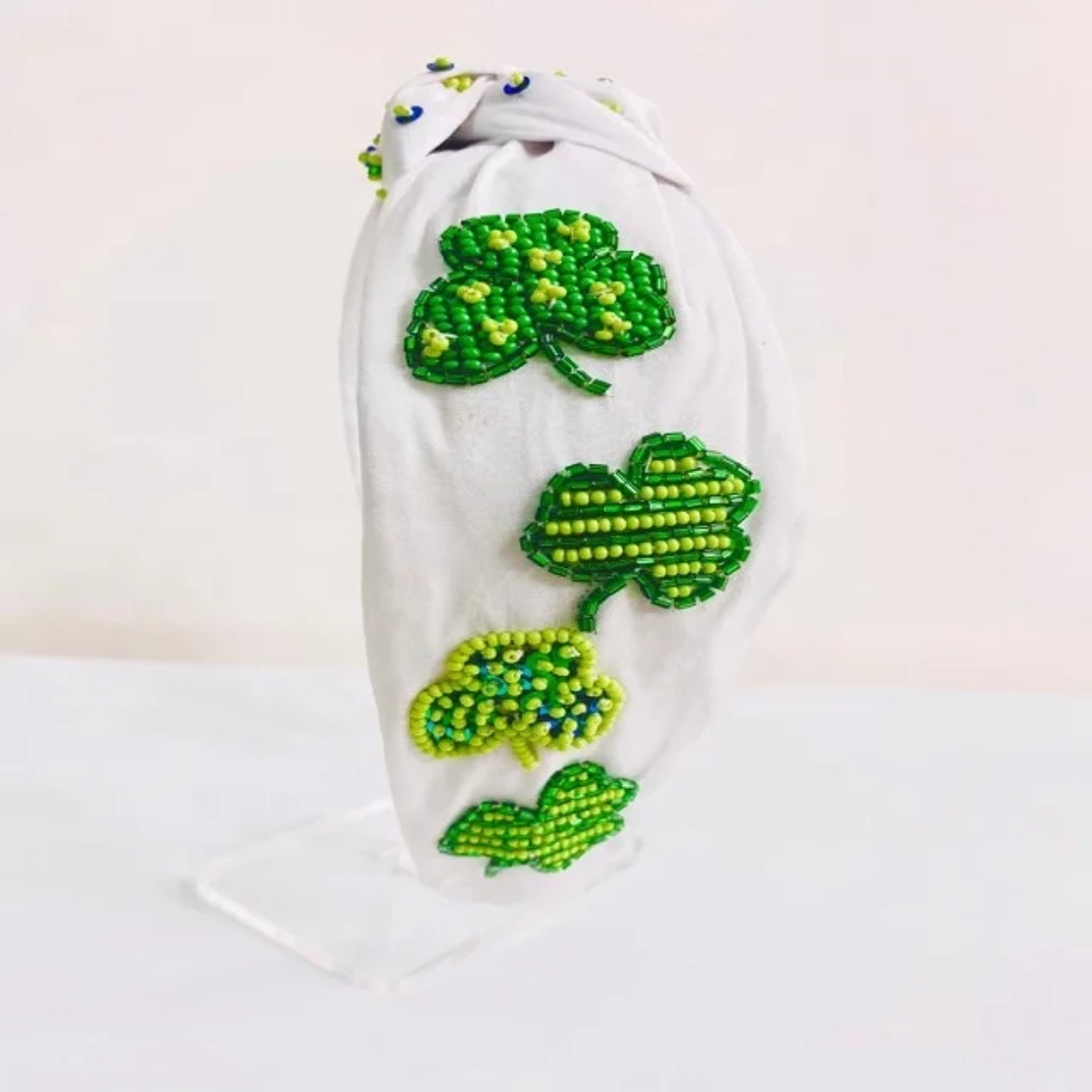 White Clover Dreams Beaded Headband