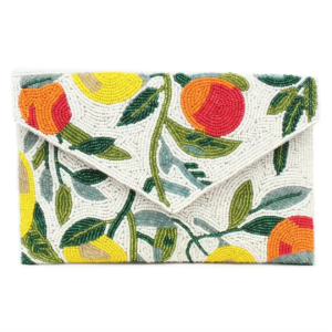 Orchard Elegance Beaded Envelope Clutch