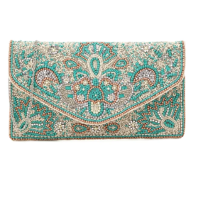 Turquoise Elegance Beaded Clutch