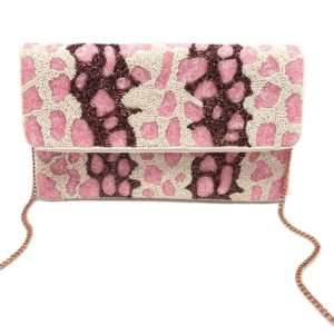 Pink Panther Beaded Clutch