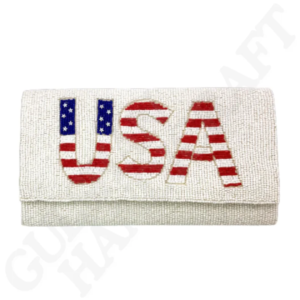 USA Patriotic Beaded Clutch