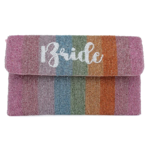 Rainbow Bride Beaded Clutch