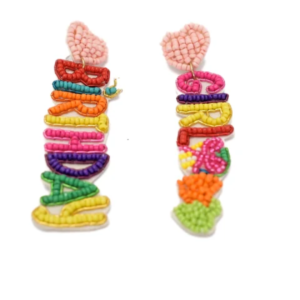 Rainbow Carnival Love Earrings