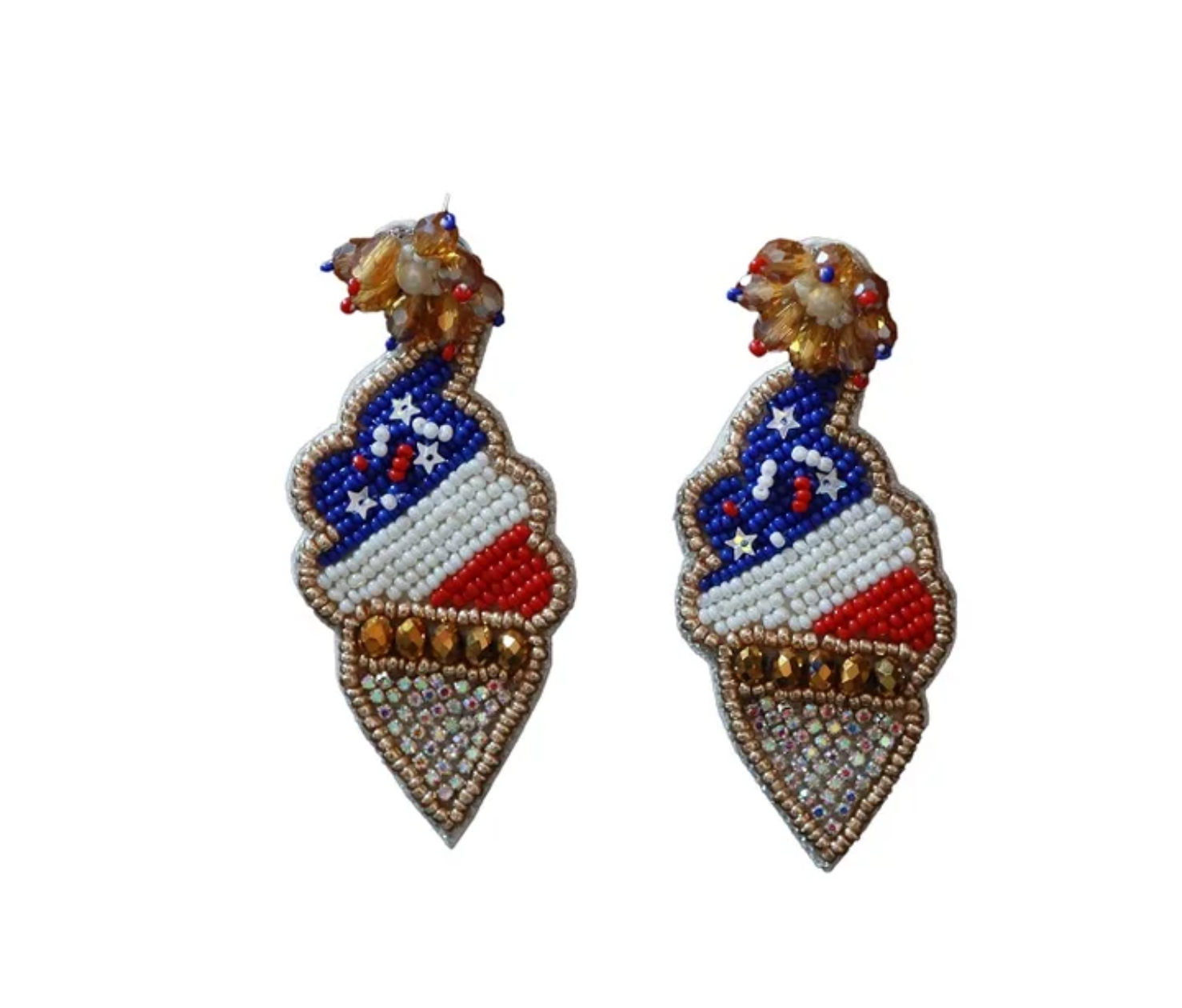 American Ice Cream Cone Earrings