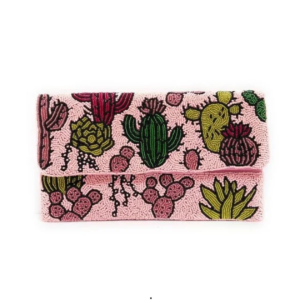 Desert Bloom Cactus Beaded Clutch