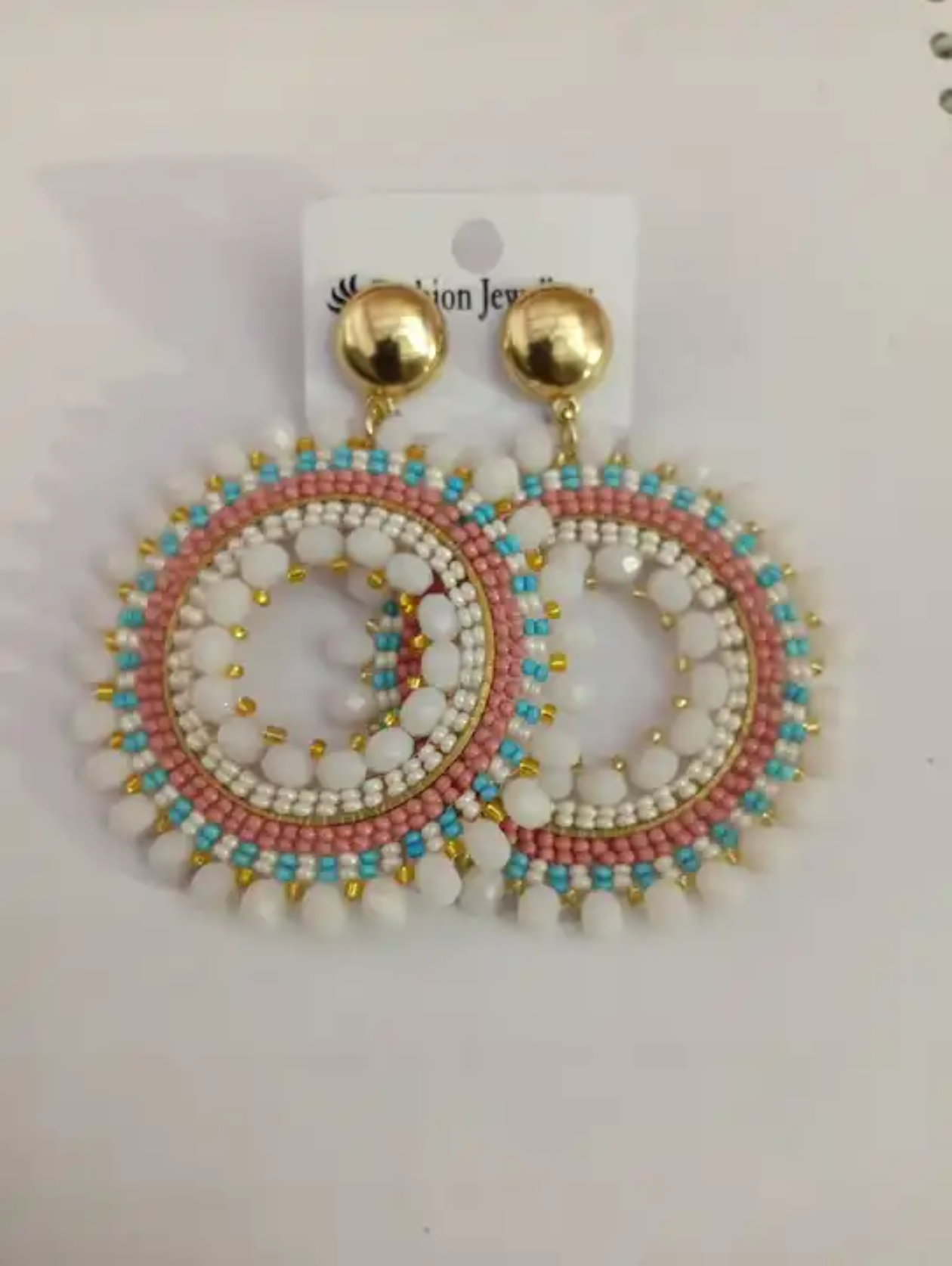 Pastel Circle Statement Earrings