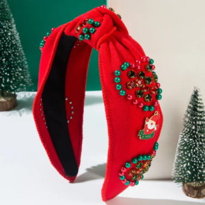 Festive Charm Beaded Christmas Headband