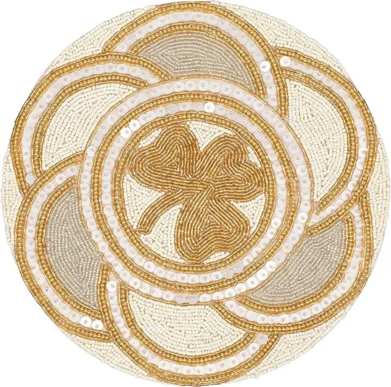 Golden Clover Beaded Placemat