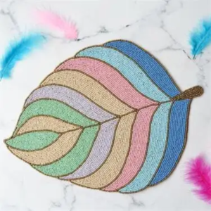 Pastel Leaf Beaded Placemat