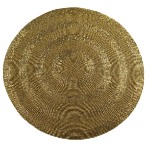 Golden Radiance Beaded Placemat