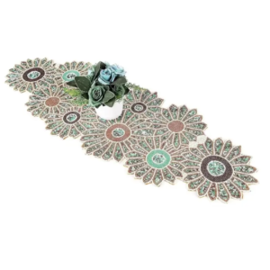 Blossom Elegance Beaded Table Runner
