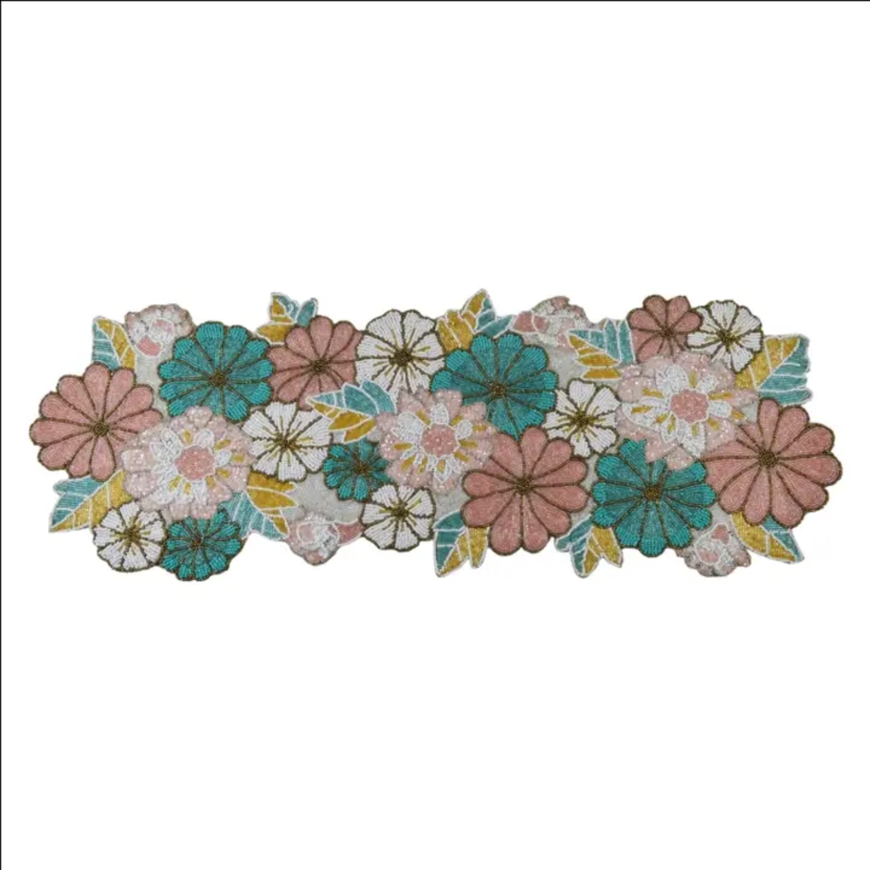 Blossom Symphony Beaded Table Runner