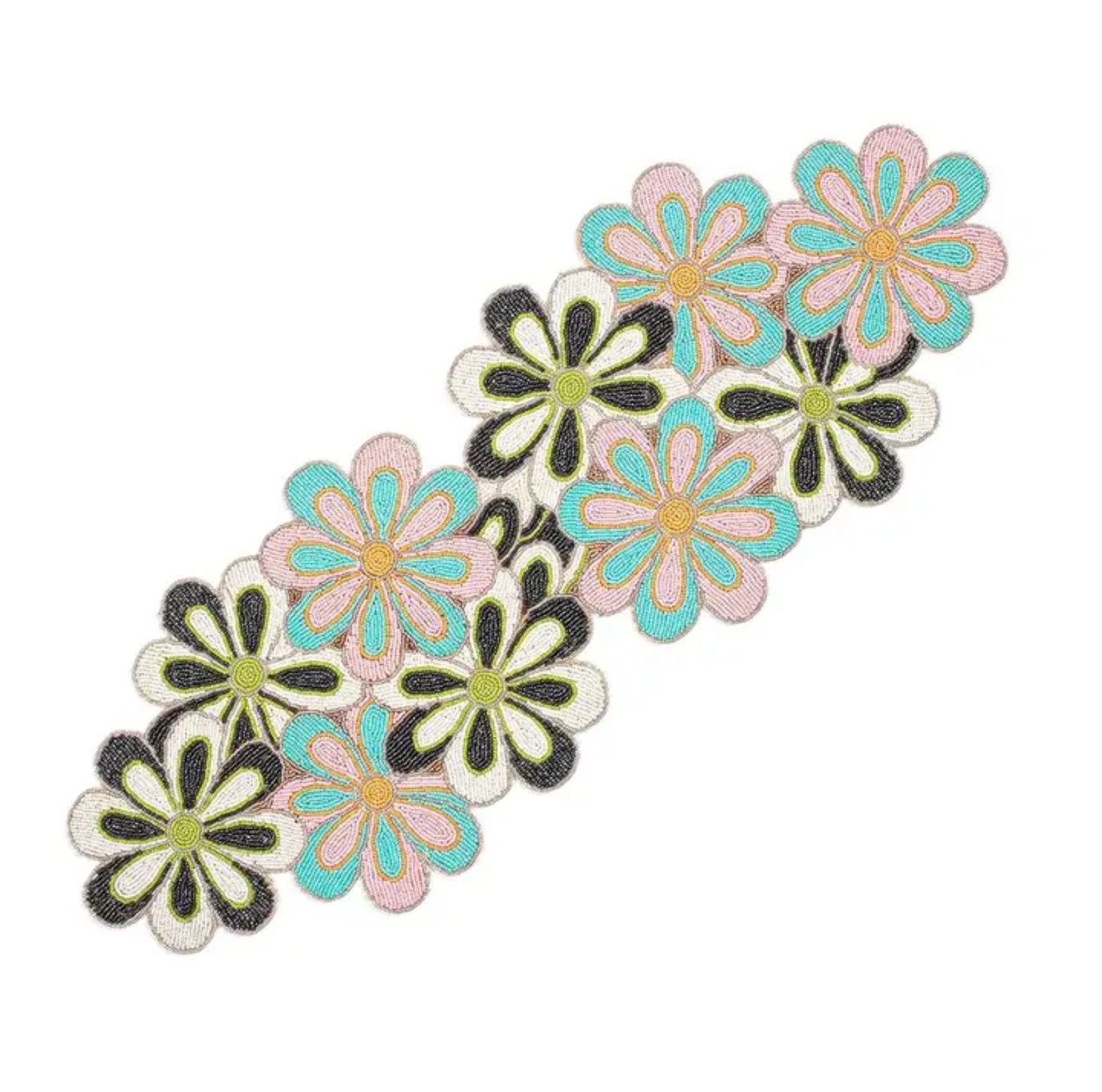 Blooming Elegance Beaded Table Runner