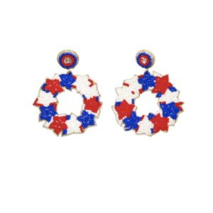 Patriotic Star Wreath Earrings