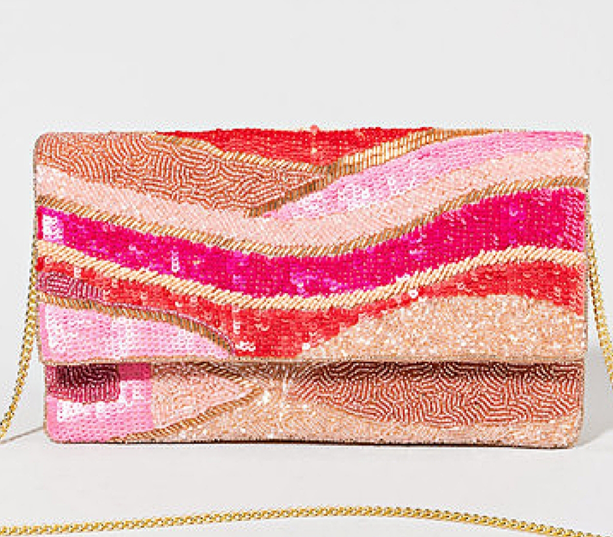 Radiant Waves Sequin Clutch