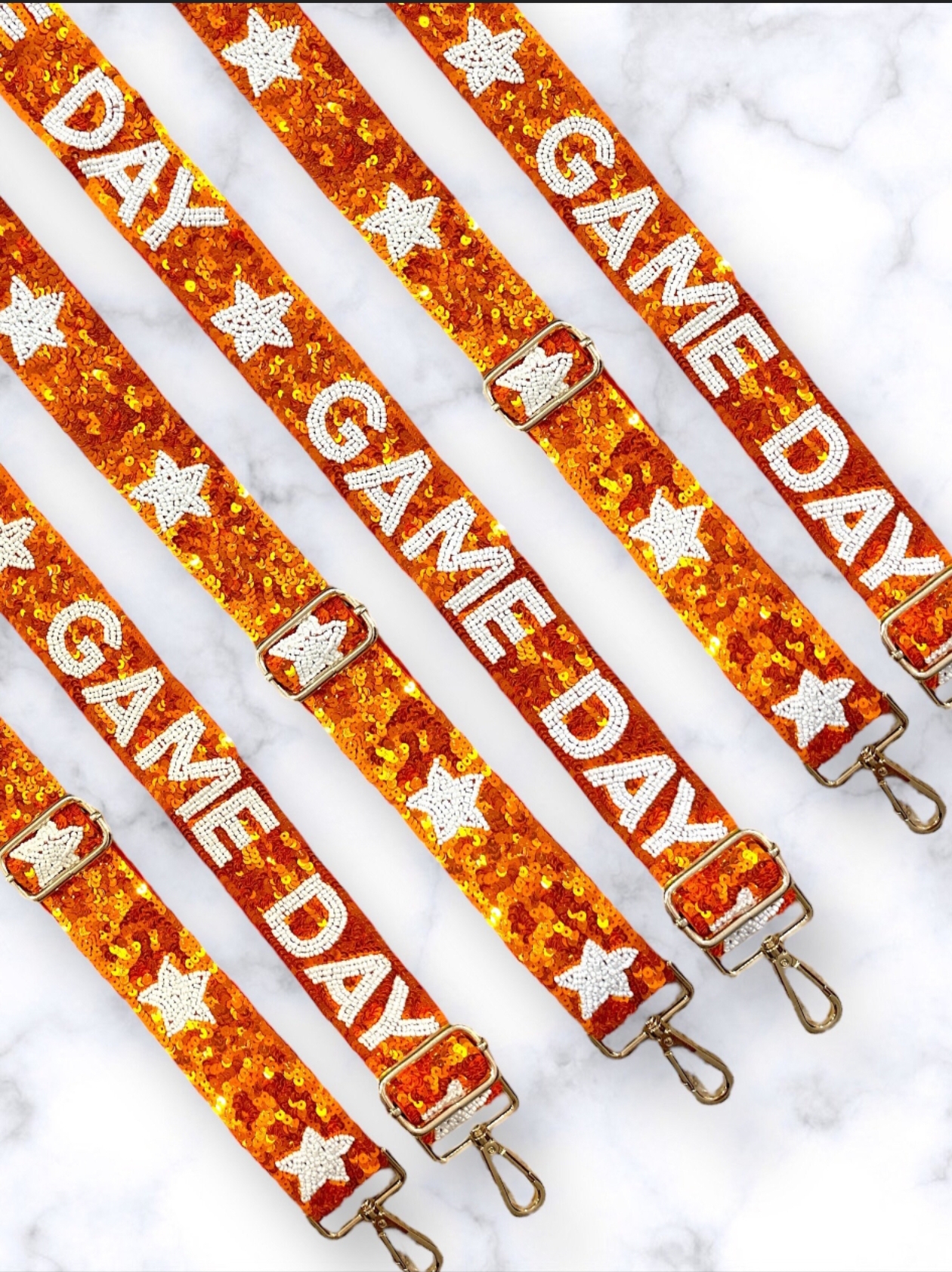 Orange Sparkle Star Strap