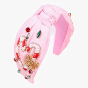 Candy Cane Heart Bow Headband
