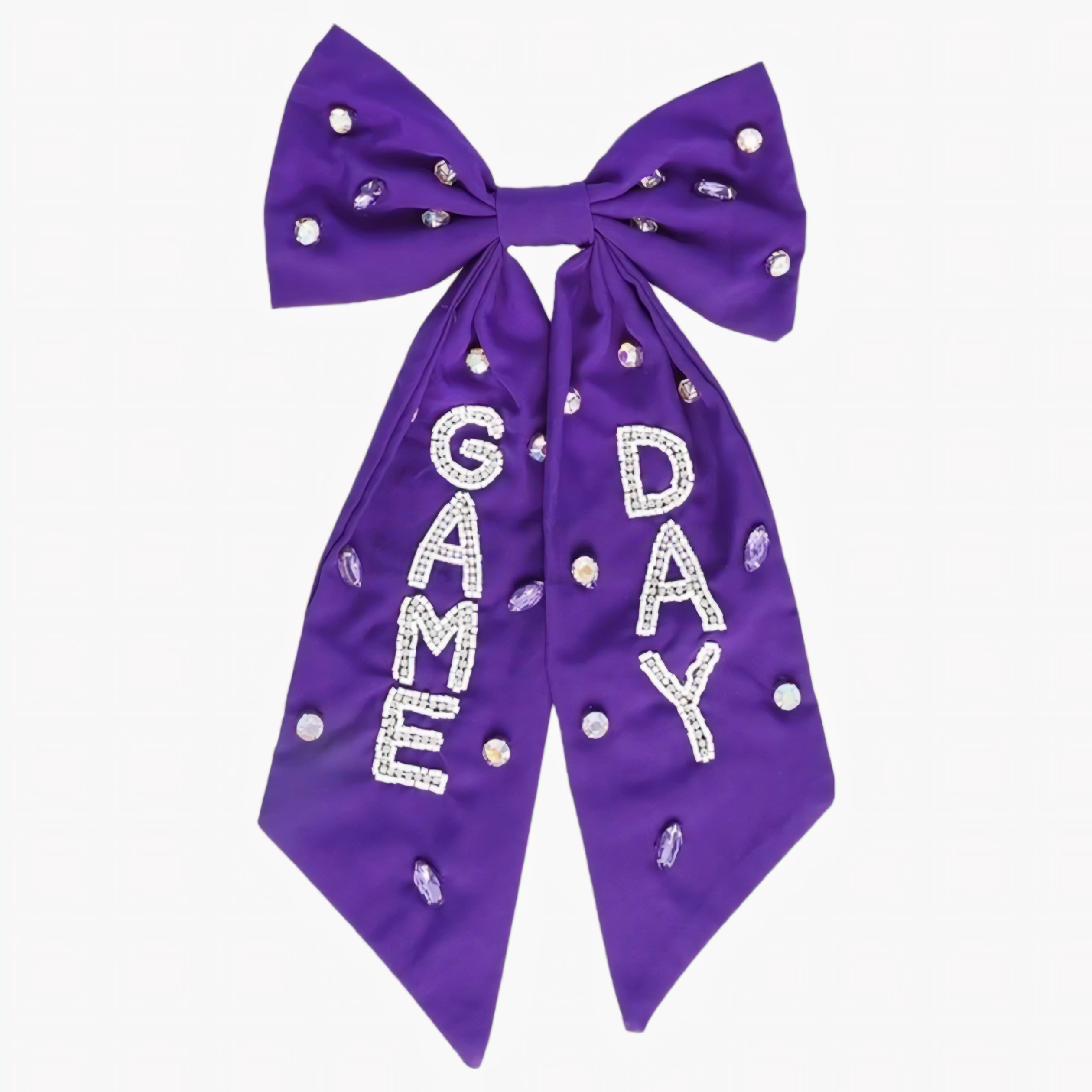Purple Game Day Glam Hair Bow