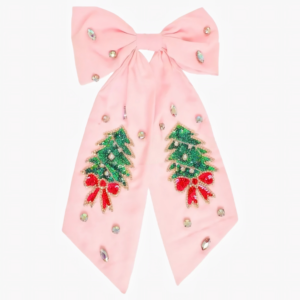 Sparkling Pink Christmas Tree Bow