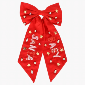 Baby Santa Red Luxe Bow