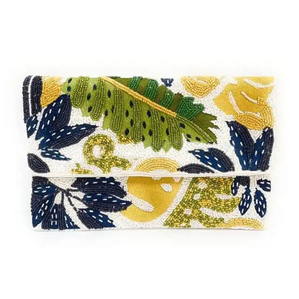 Tropical Glow Beaded Clutch