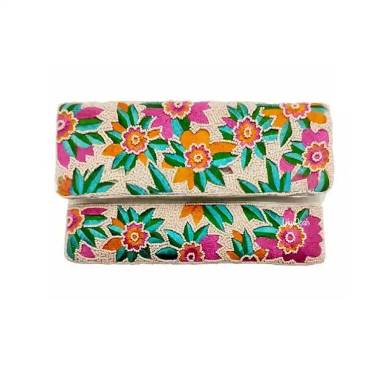 Tropical Bloom Beaded Clutch