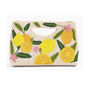 Sunny Lemon Embroidered Purse