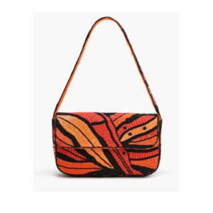 Fiery Wave Beaded Shoulder Bag
