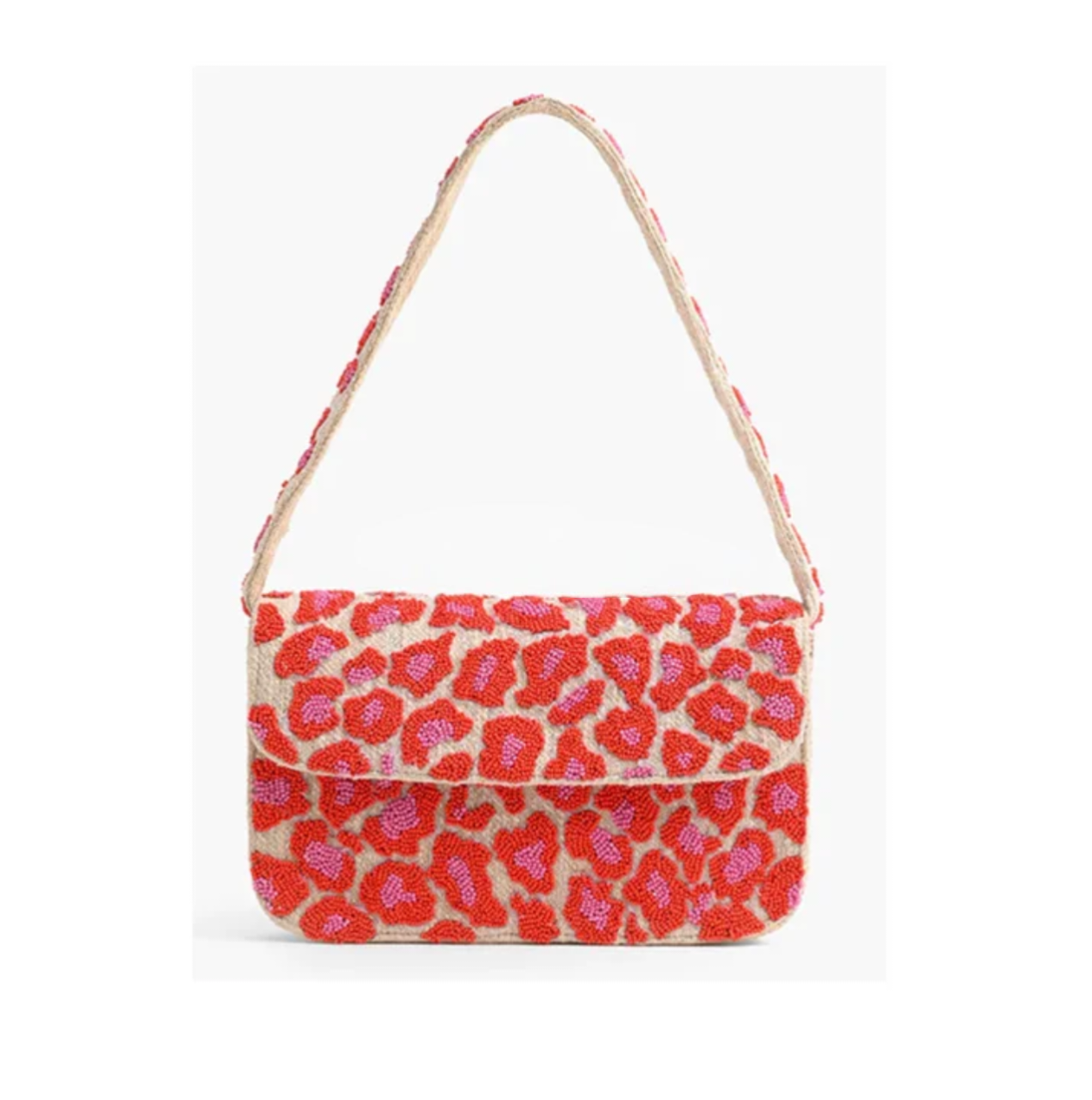 Red Leopard Embroidered Purse
