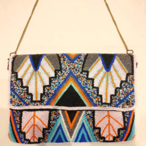 Geometric Elegance Beaded Crossbody