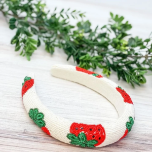 Strawberry Delight Beaded Headband