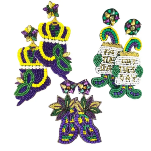 Royal Mardi Gras Crown & Party Earrings
