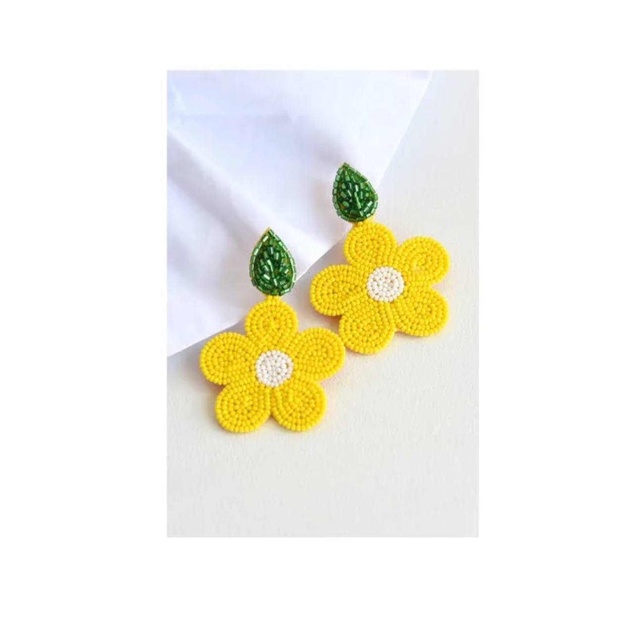 Sunny Bloom Beaded Earrings