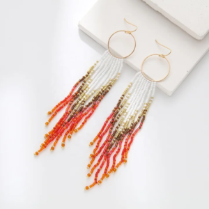 Sunset Glow Beaded Earrings