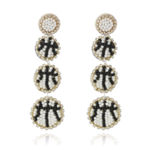 Monochrome Basketball Drop Earrings
