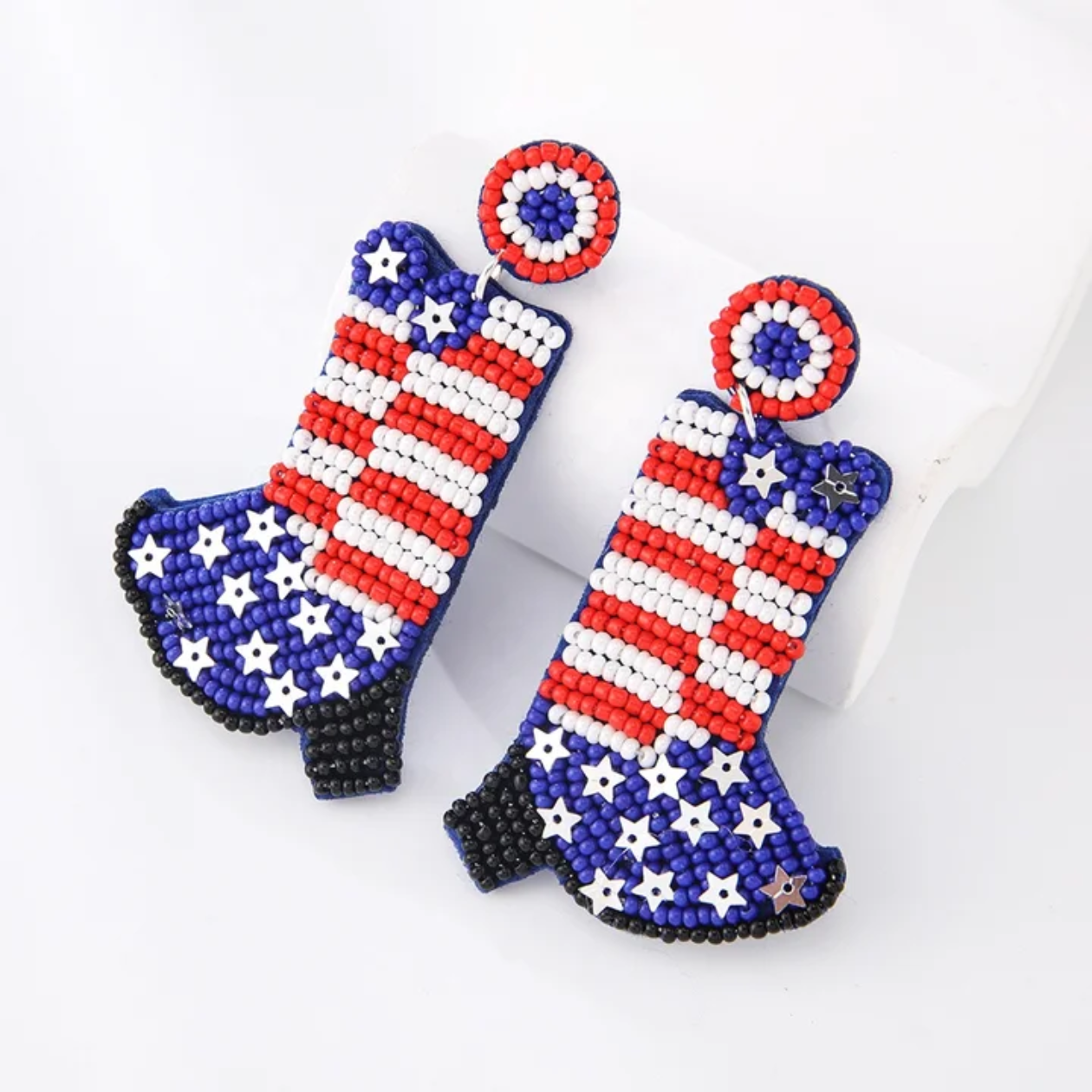 Patriotic Cowboy Boots Earrings