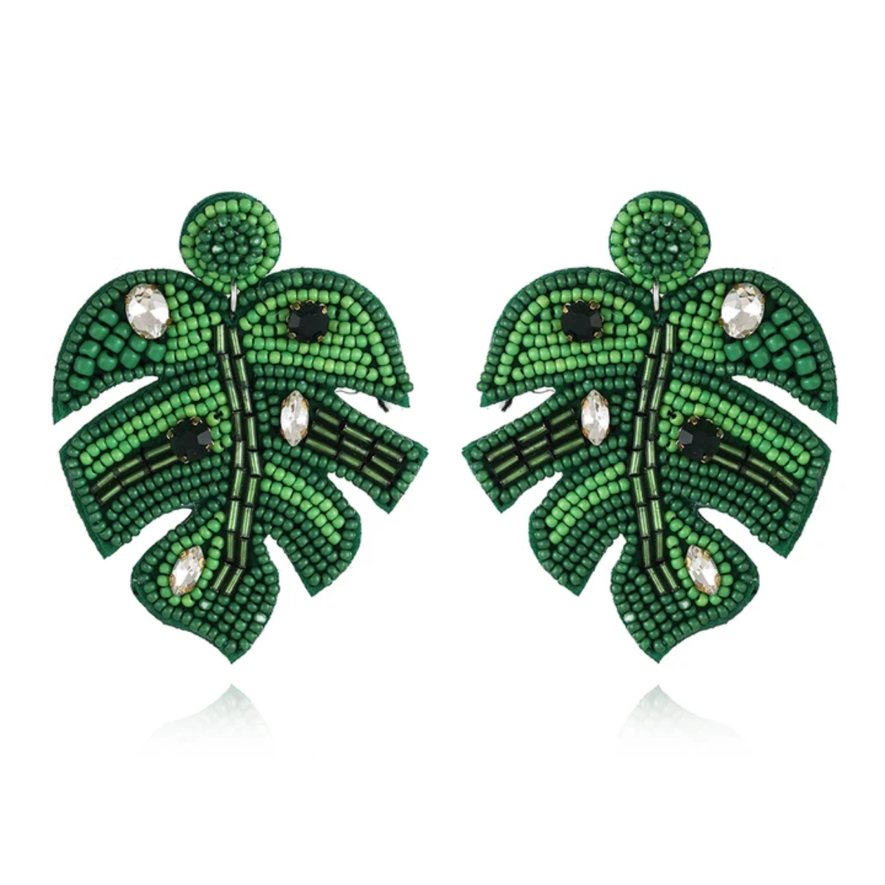 Emerald Green Jungle Earrings
