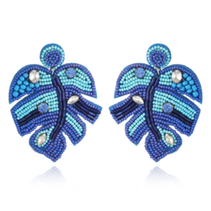 Blue Monstera Dream Earrings