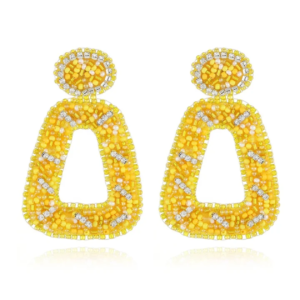 Golden Radiance Geometric Earrings