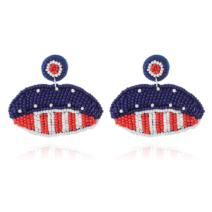 Patriotic Lips Beaded Earrings