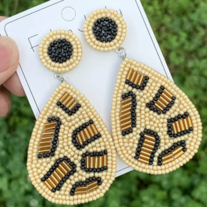 Golden Leopard Teardrop Earrings