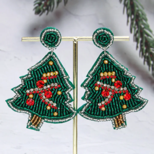 Festive Evergreen Christmas Earrings