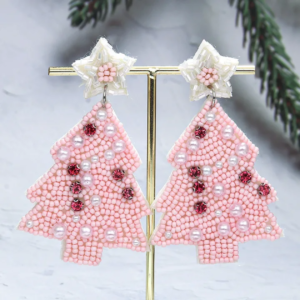 Blush Christmas Tree Earrings
