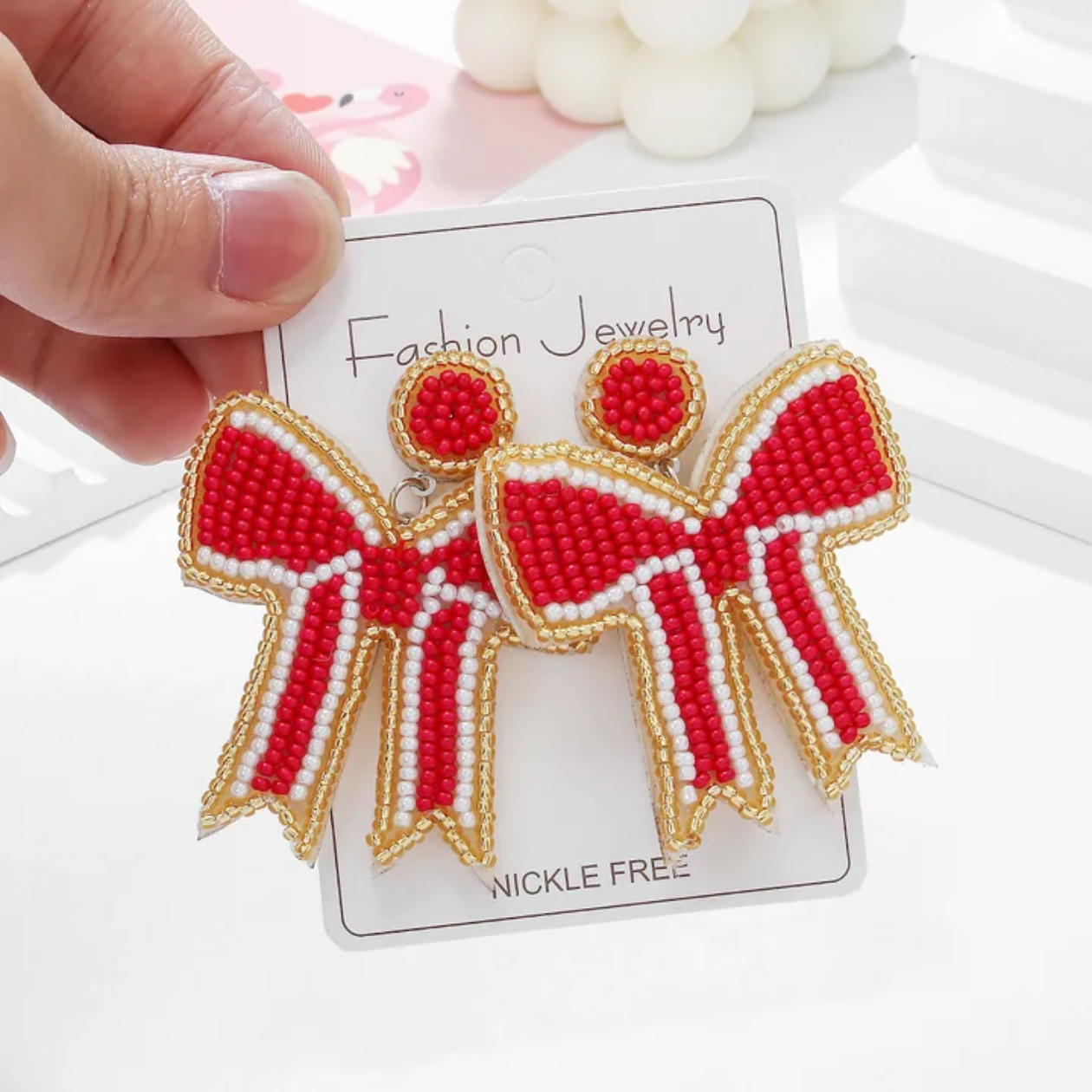 Festive Bow Charm Earrings