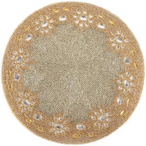 Luxe Gold Beaded Round Placemat