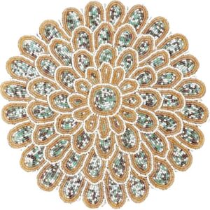 Floral Bloom Beaded Round Placemat